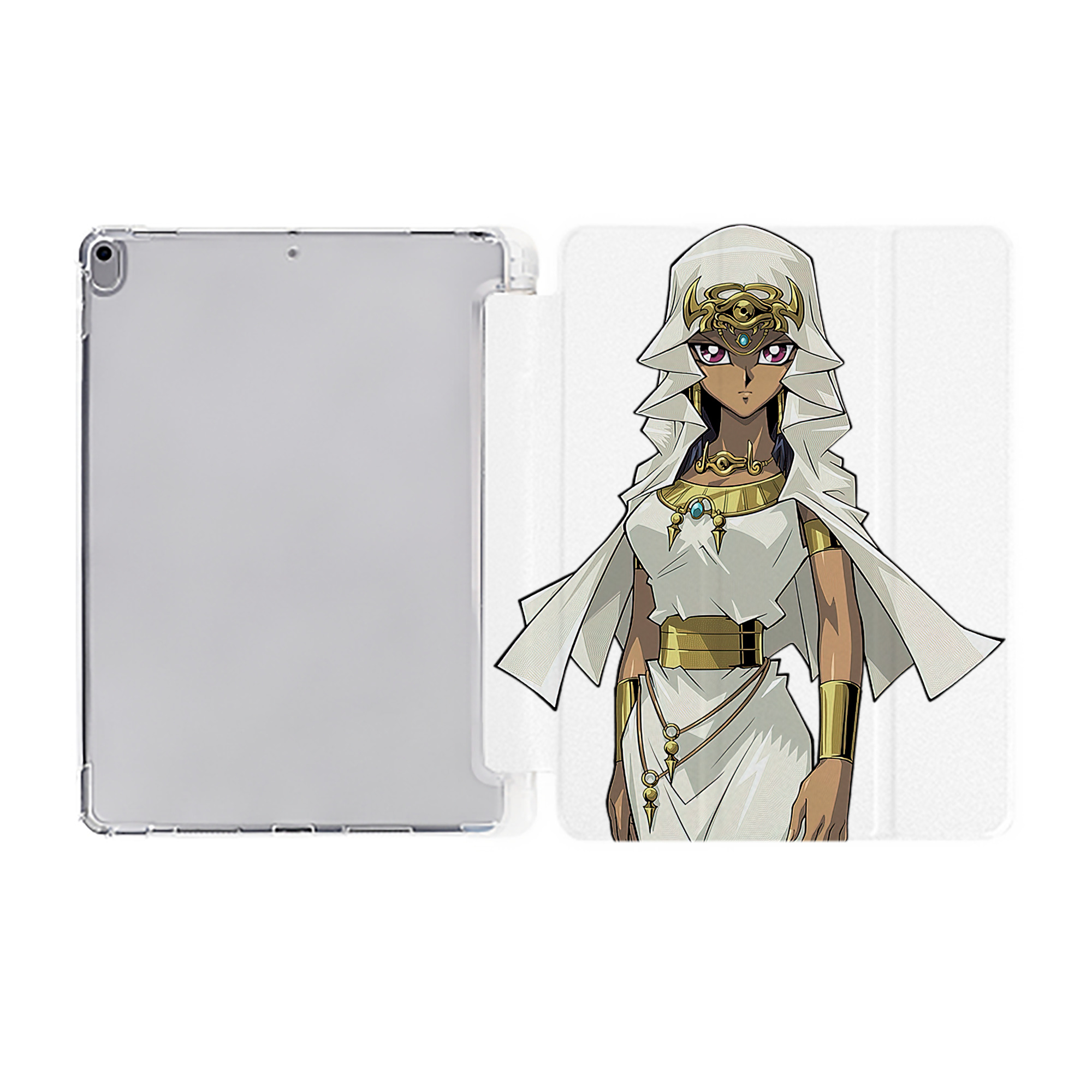 （画像用） 遊☆戯☆王 Yu-Gi-Oh! IPad ケース ペン収納付き 三つ折りスタンド PUレザー×シリコン 対応機種9.5/10.5/10.9インチ